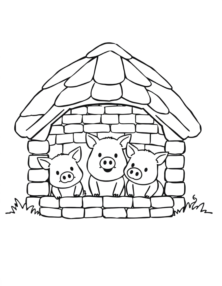 three little pigs in a brick house and the wolf
