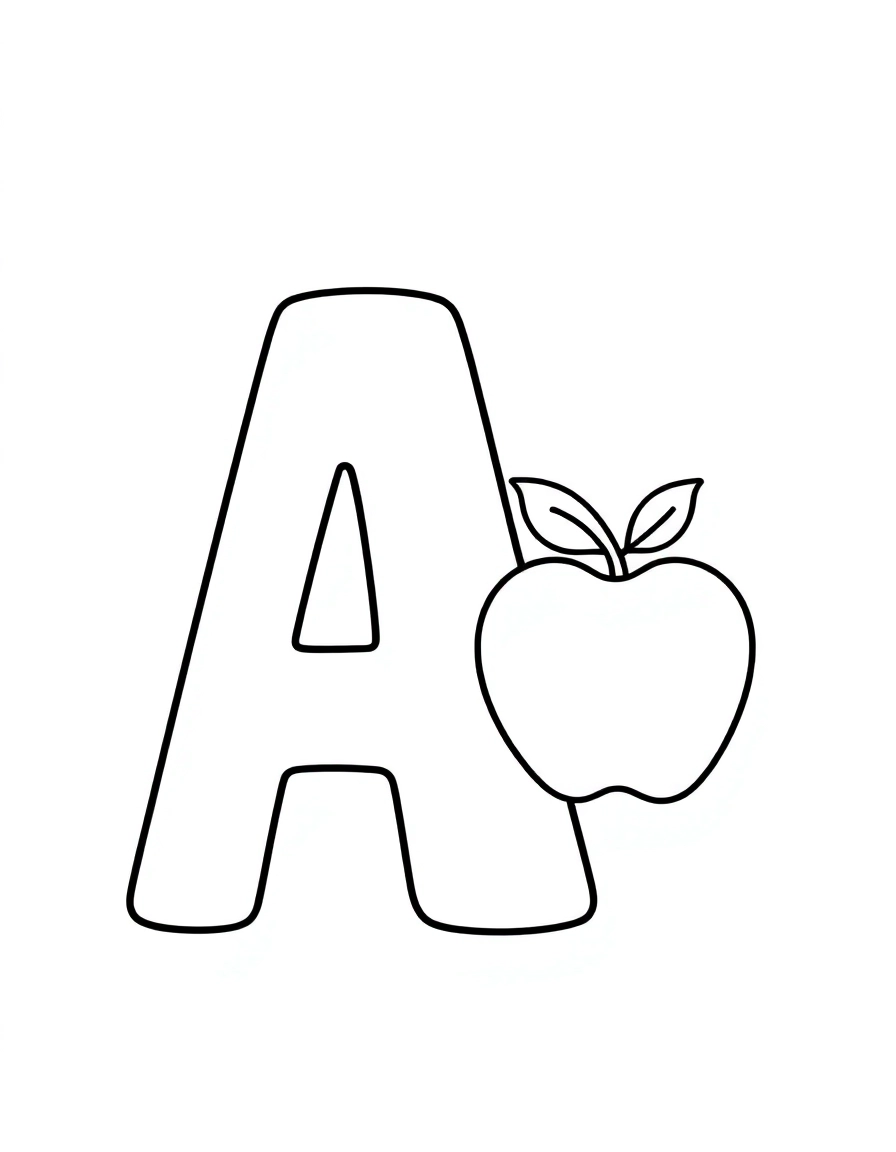 a giant letter "A" with an Apple next to the "A"