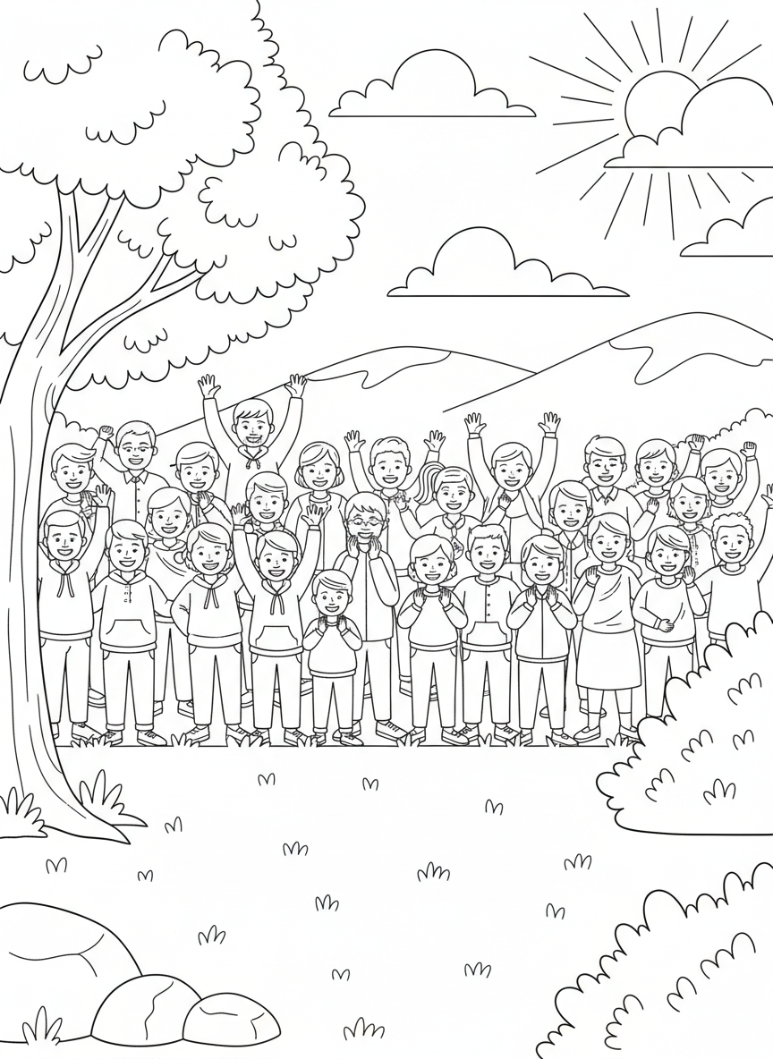 A sideline scene with parents clapping and calling encouragement under a clear sky.