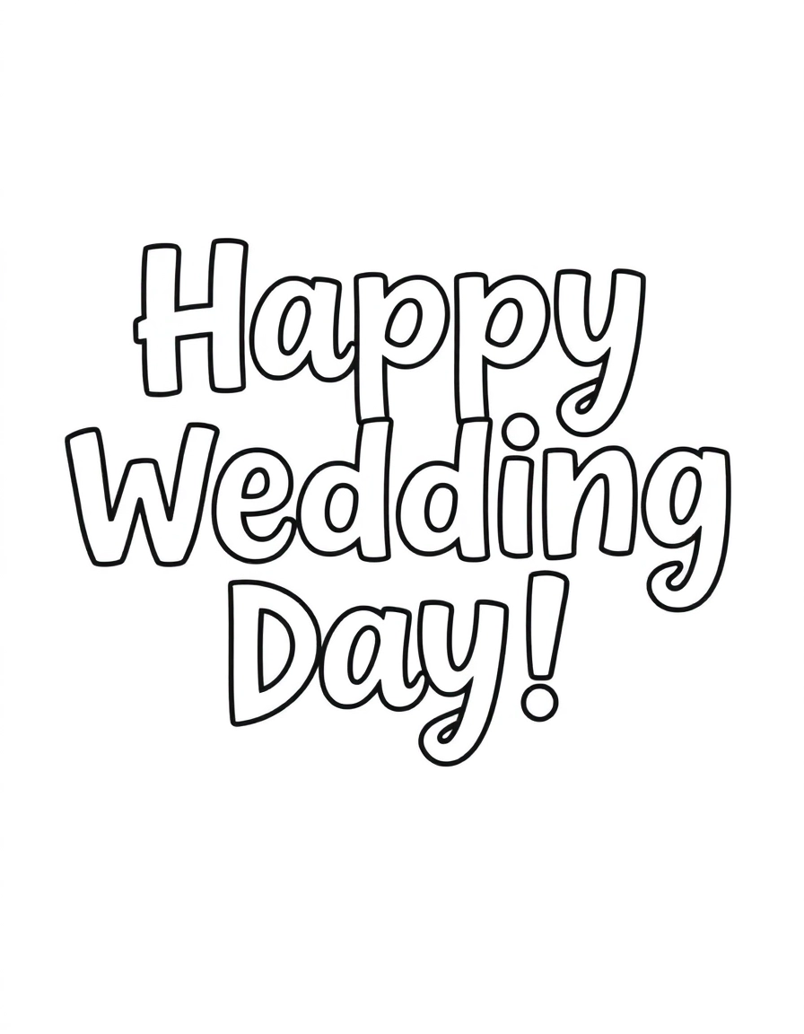 the words "Happy Wedding Day!"