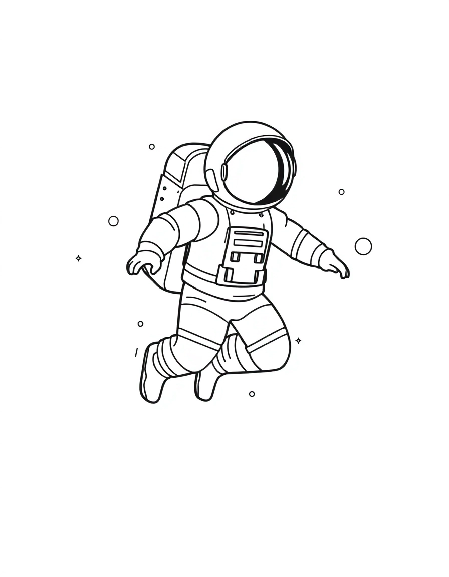 An astronaut floating in outer space.