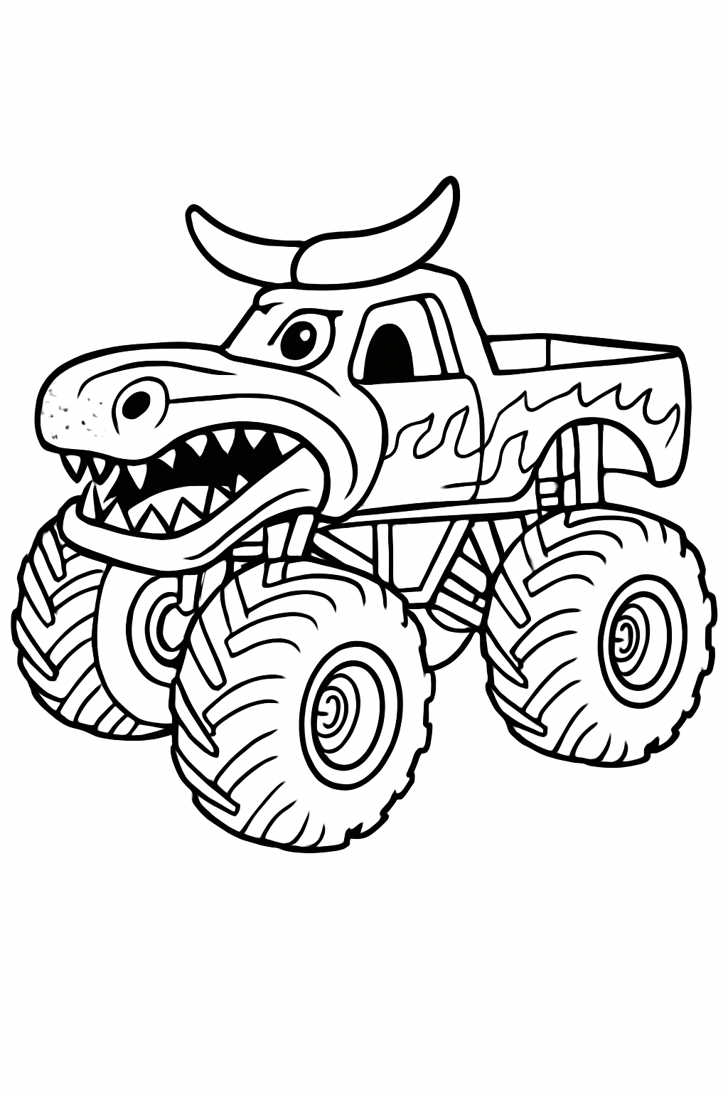 a monster truck in the style of el toro loco from monster jam