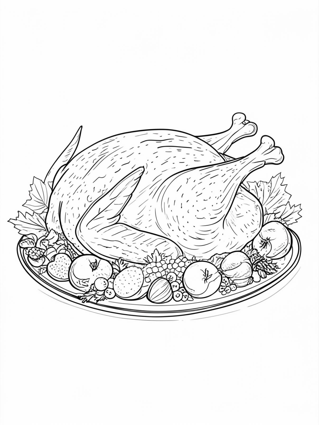 A detailed roast turkey centerpiece on a festive platter.
