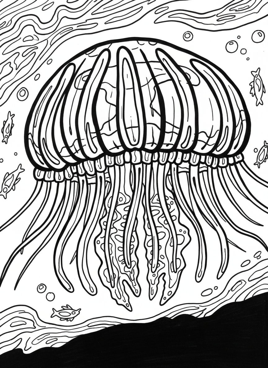 A close-up of a comb jelly with its distinctive rows of cilia that look like glowing rainbow stripes running down its transparent body.