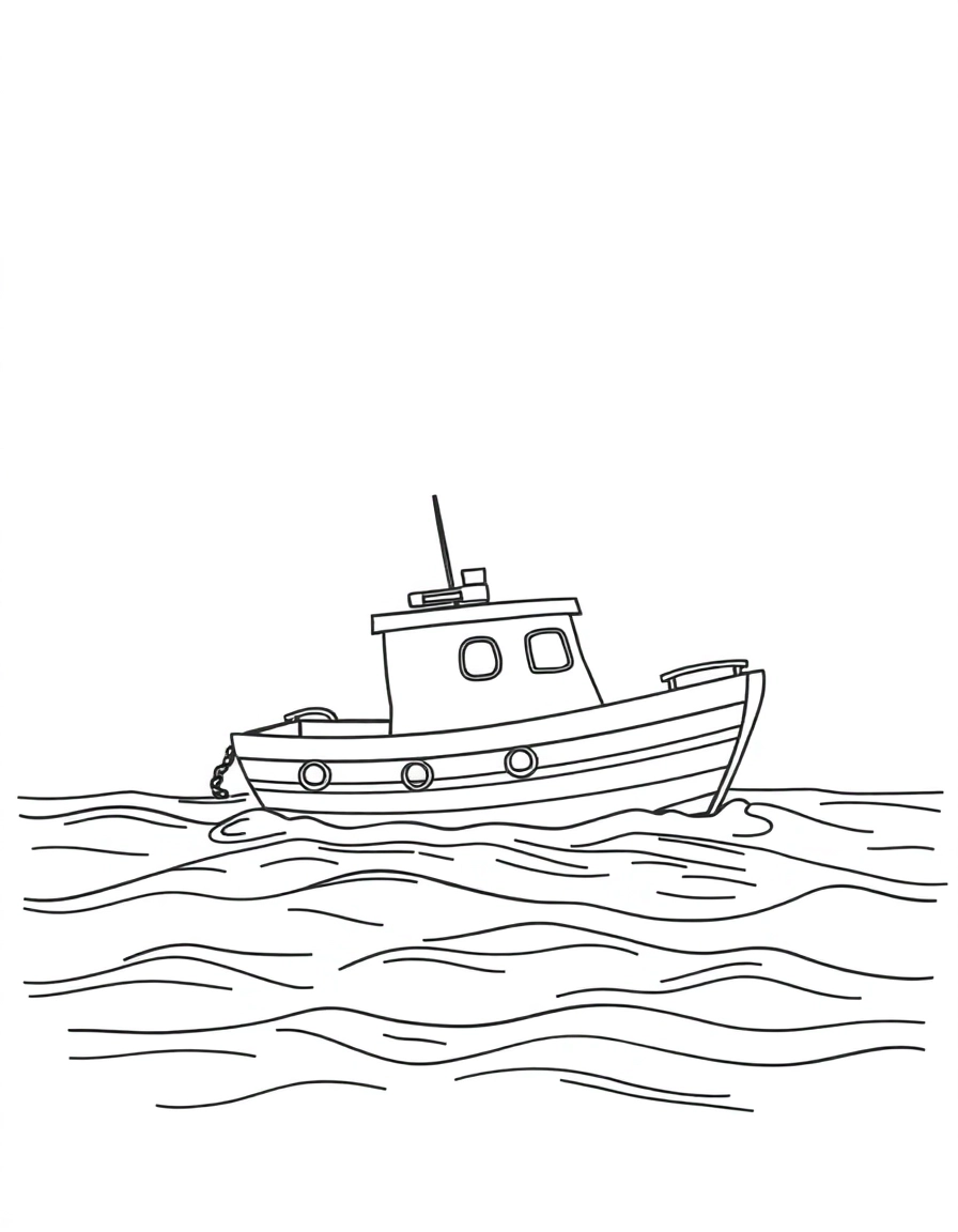 A lifeboat floating on calm waves.