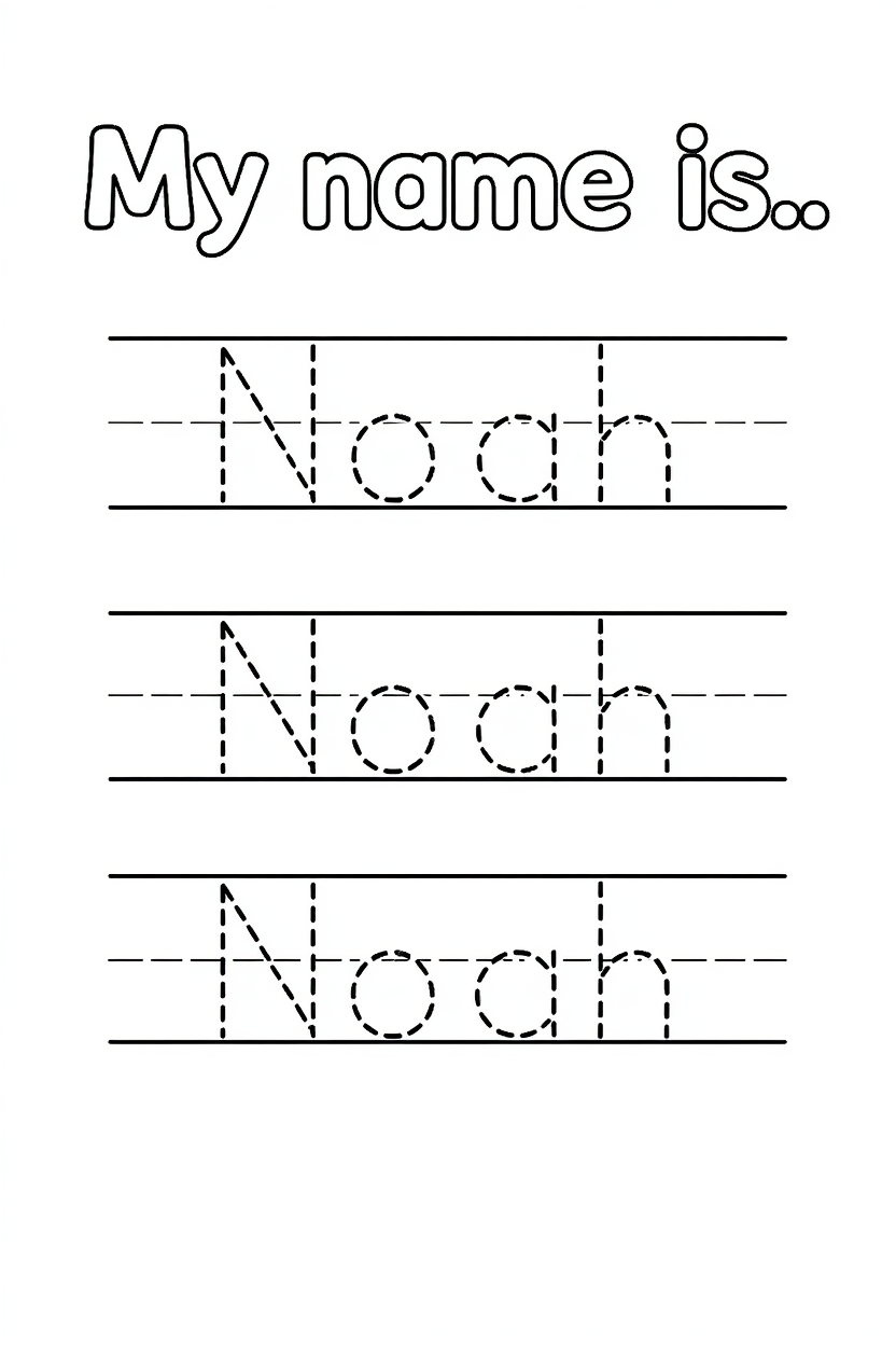 remove the border around the page, remove the last "Noah" at the bottom of the page