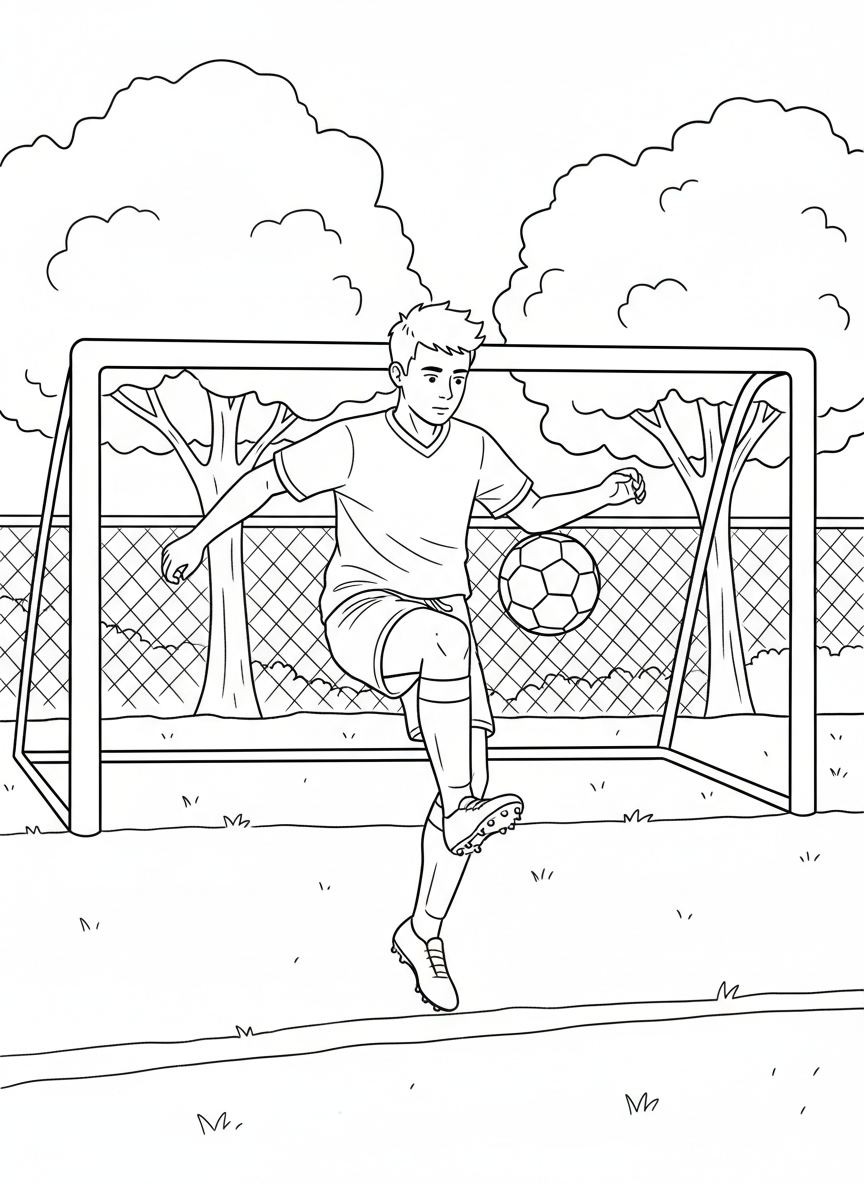 A young soccer player juggling a ball with their knee, showing off ball control skills