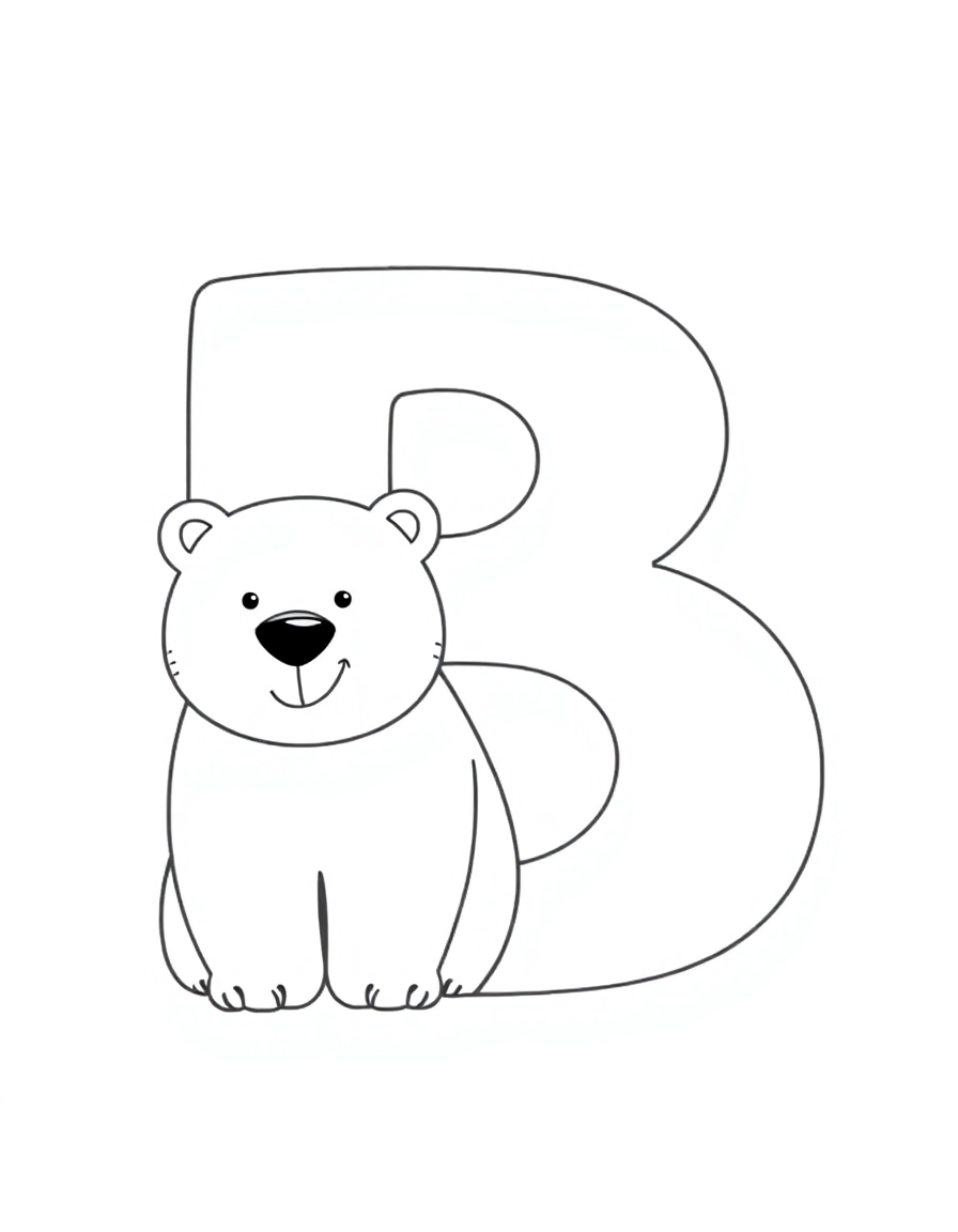 a giant letter "B" with Polar Bear next to the "B"