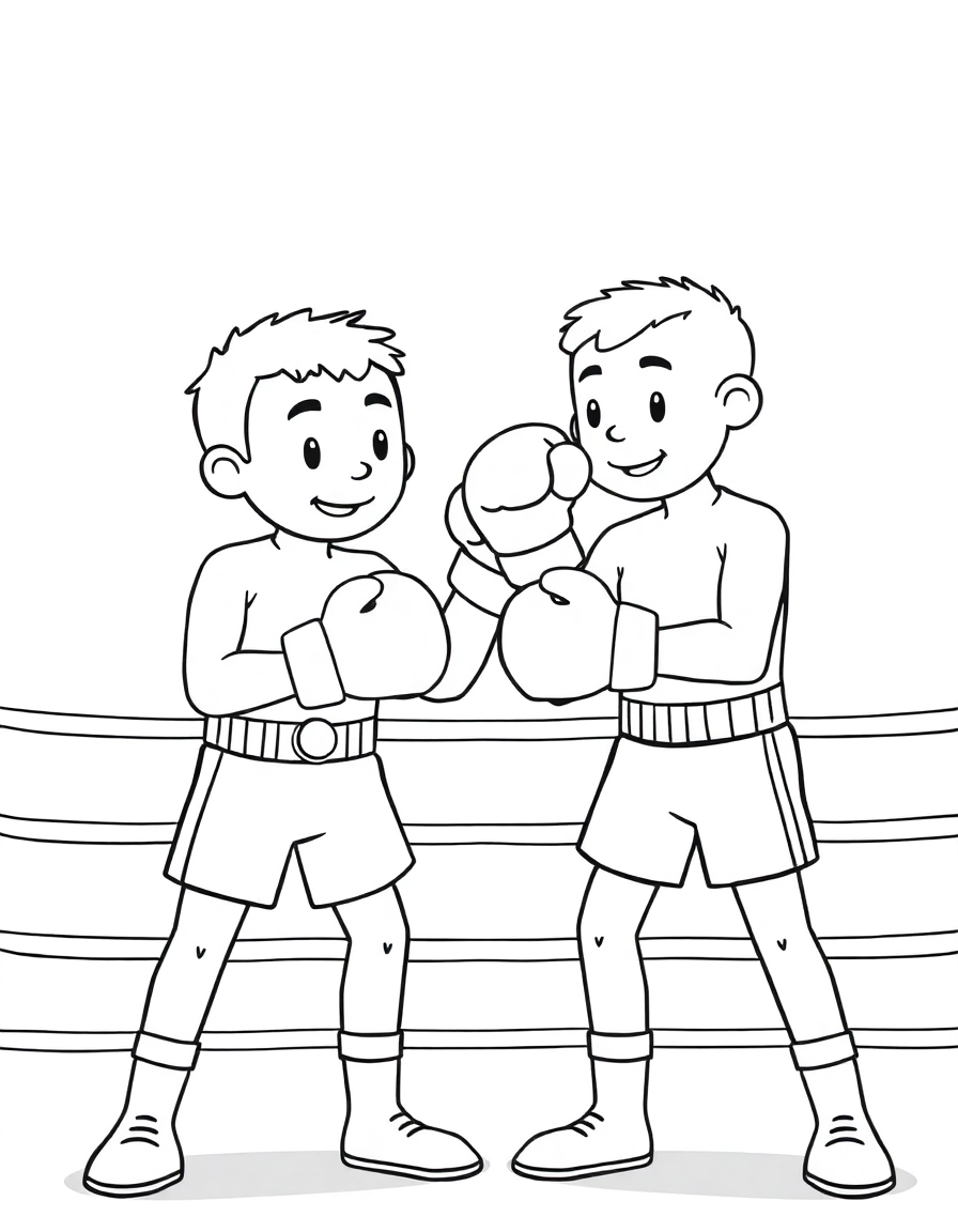 Two boxers wearing gloves in a ring.