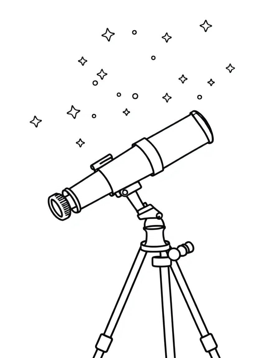 A telescope pointed up toward the stars.