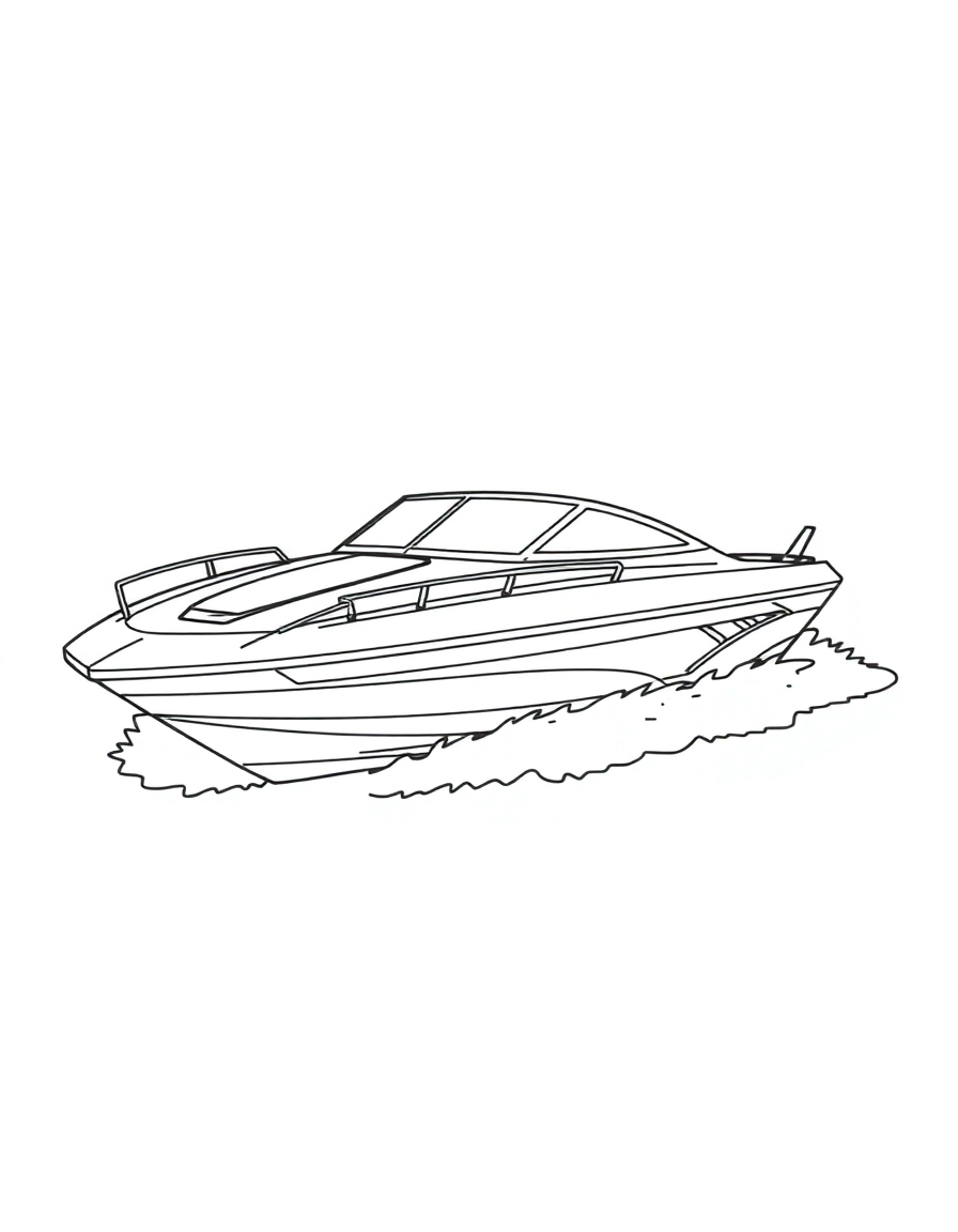 A modern, fast speedboat.