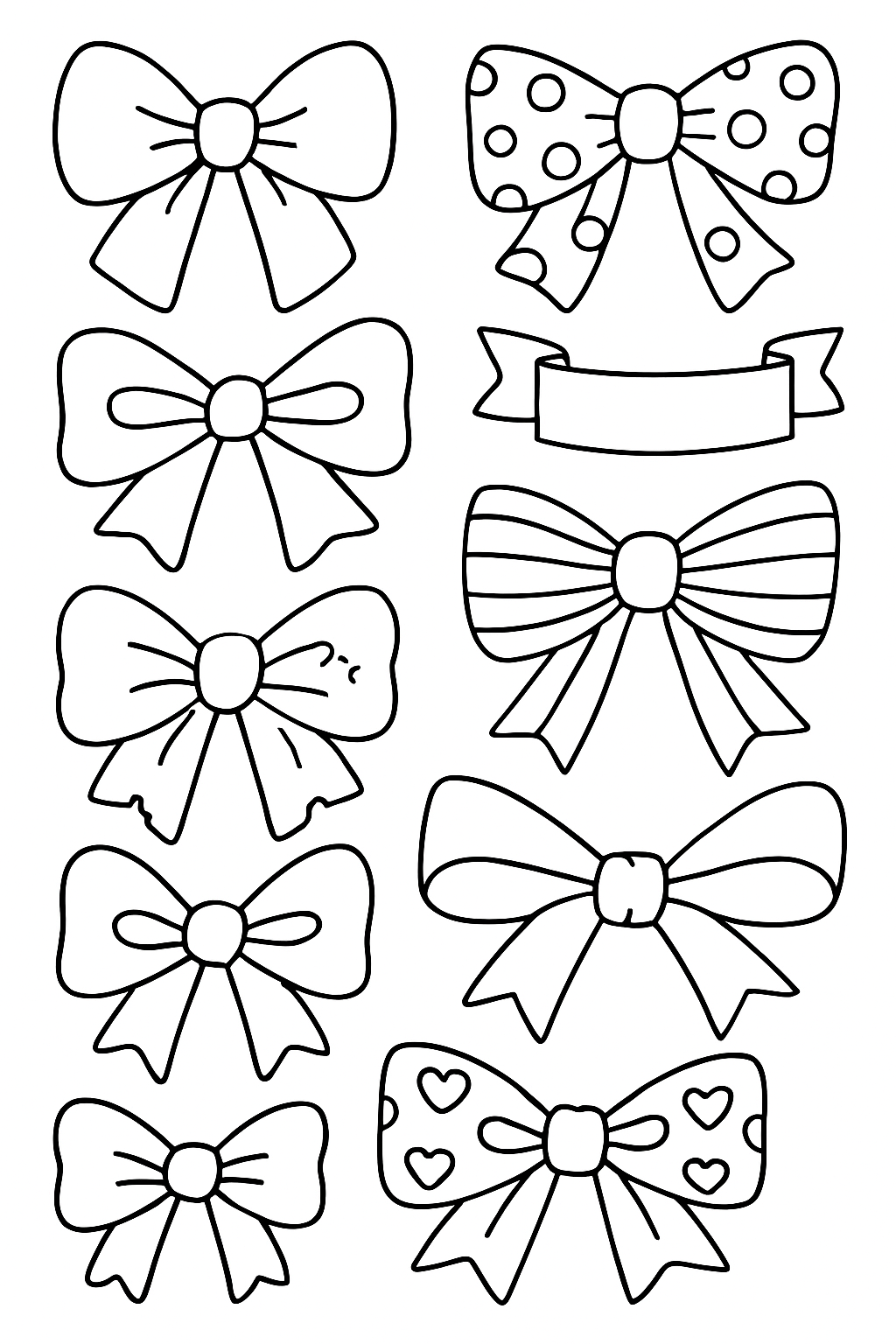Collection of decorative Christmas bows and ribbons in various shapes and patterns