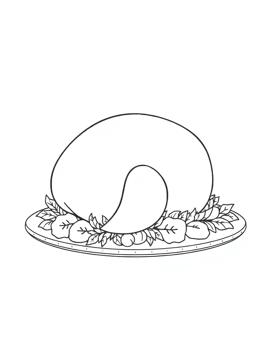 A detailed roast turkey centerpiece on a festive platter.