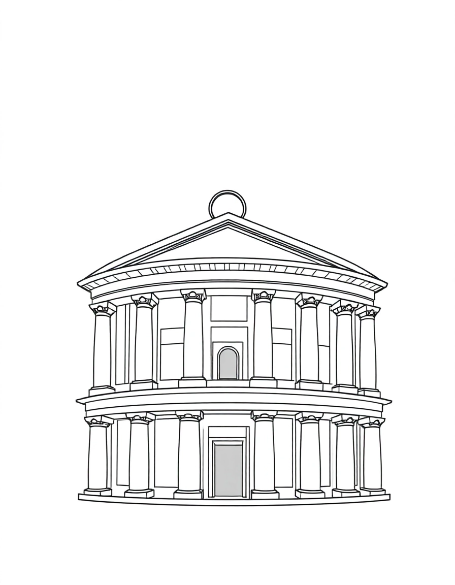 The Pantheon in Rome with its perfect dome and oculus letting in sunlight