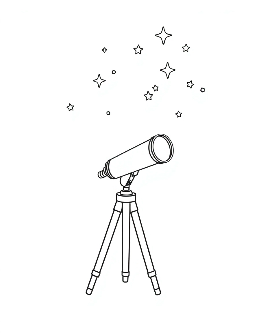 A telescope pointed up toward the stars.