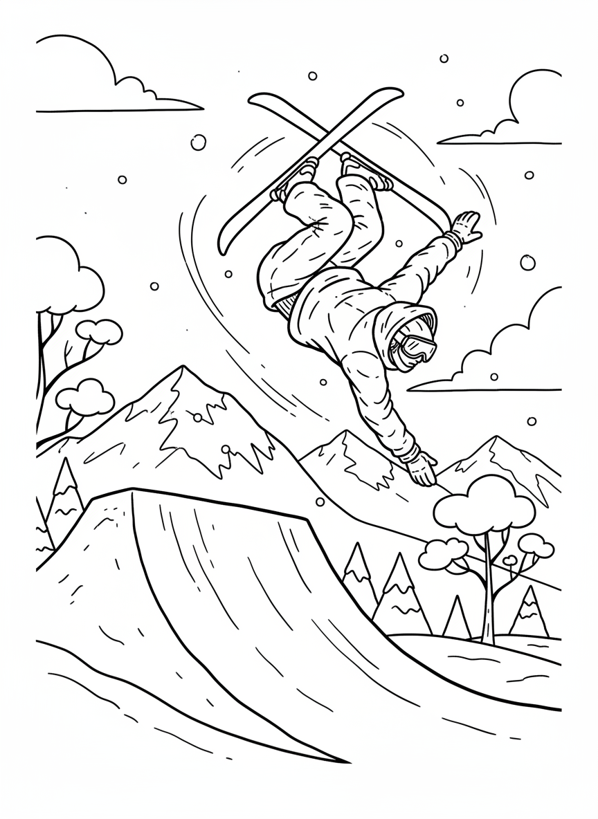 A freestyle skier performing aerial flips and tricks high above a snow ramp, with their skis crossed in the air.